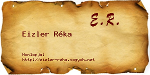 Eizler Réka névjegykártya